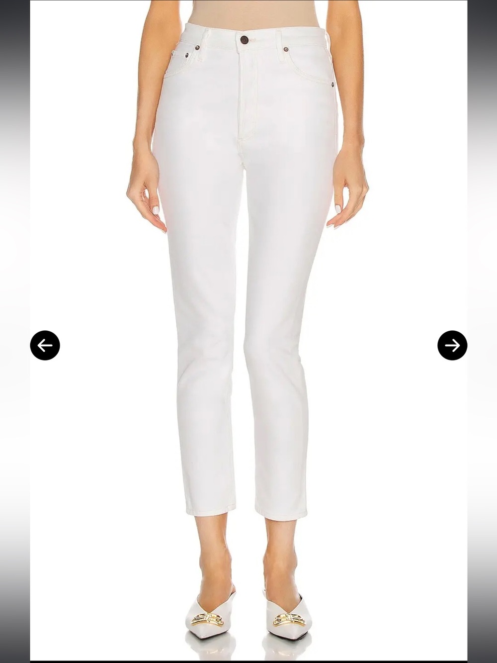 Agolde White Cropped High-Rise Jeans
